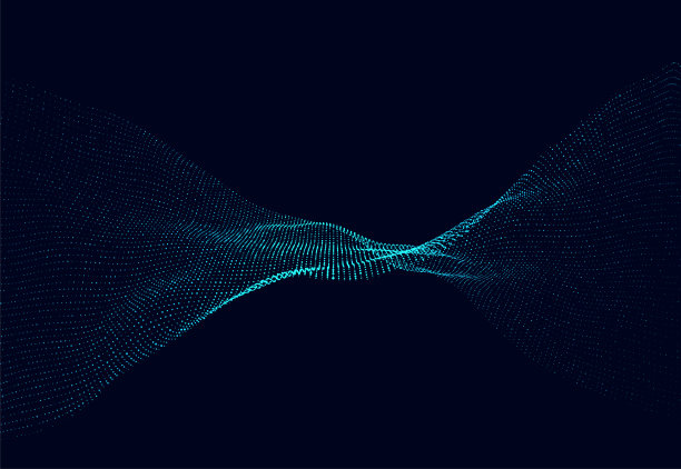 DNA的分子背景。网络的概念。音乐的声波。大数据可视化。将背景上的点抽象地连接起来。图片下载