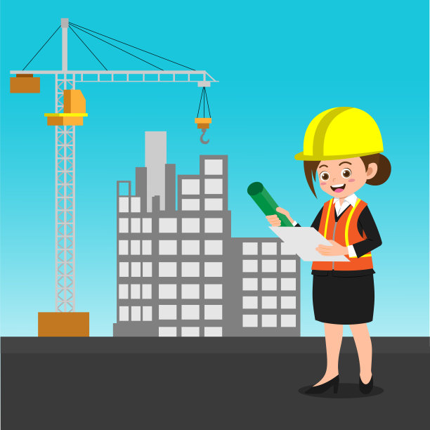 可爱的女孩工作的工程师图片下载