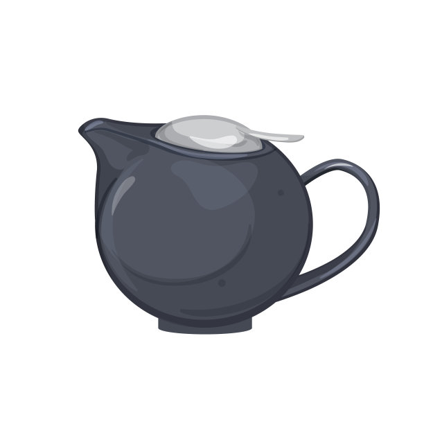 烹饪茶壶茶壶卡通矢量插图图片下载