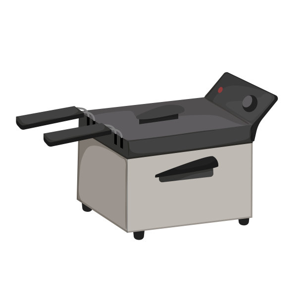 热炸锅空气卡通矢量插图图片下载