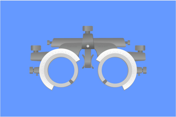 验光师平面矢量设计在轻模糊的背景。视力测试框架。检查视力。带有测量刻度的屈光度。眼睛的检查图片下载