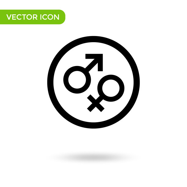 男人象征女人的偶像。最小和创造性的图标孤立在白色背景。矢量插图符号标记图片下载