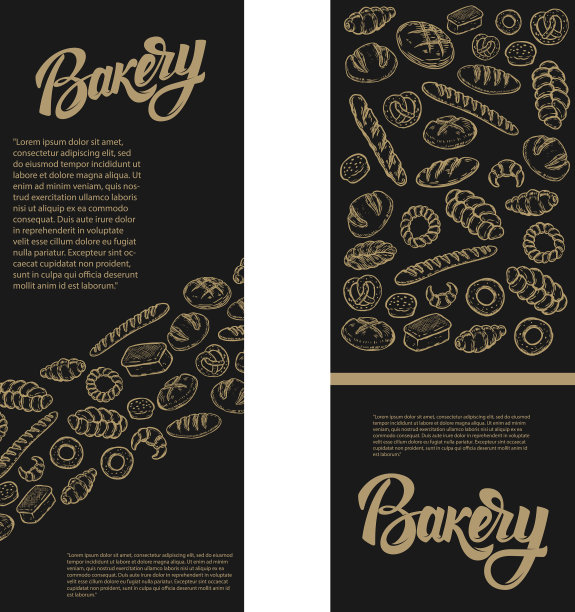 面包店传单模板设计元素的包装图片下载