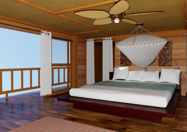 3D渲染度假屋图片下载