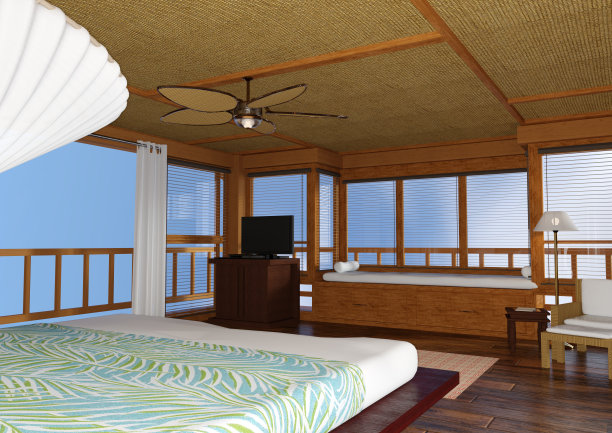 3D渲染度假屋图片下载