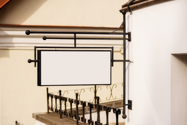 复古风格的城市矩形招牌模型。地方标志，咖啡馆名称图片下载