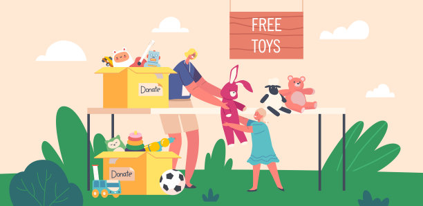 妇女把毛绒玩具给孤儿女孩，为贫困儿童捐赠物品。无私的帮助图片下载