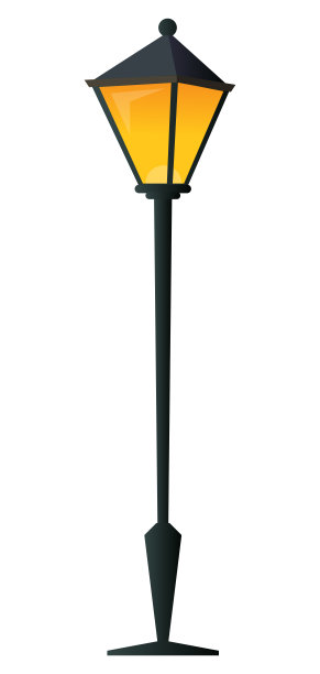 街灯——现代的扁平化设计风格，单一孤立的对象图片下载