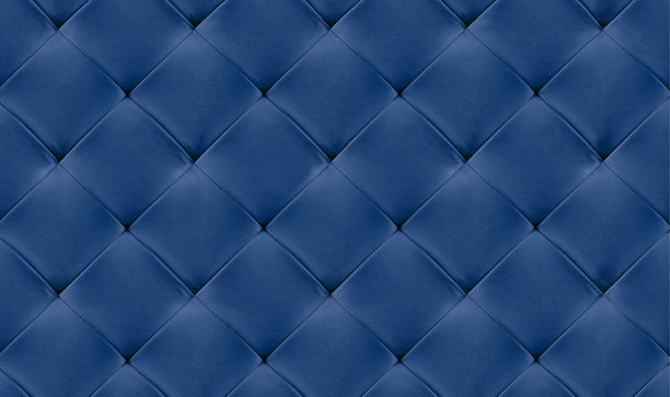 蓝色天然皮革背景，经典方格图案，家具，墙壁，床头板图片下载