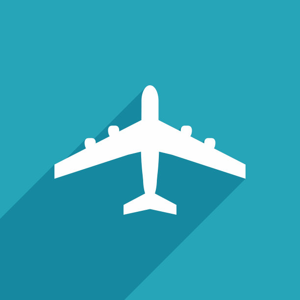 带阴影的飞机平面矢量图标图片下载