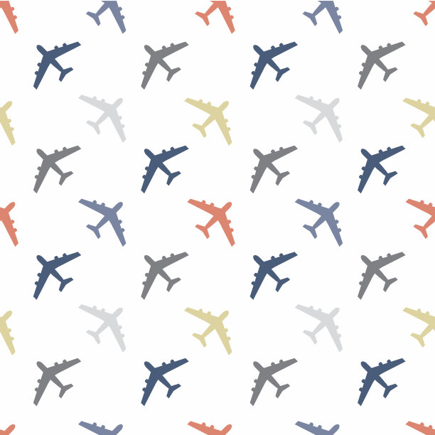 飞机的复古无缝图案图片下载