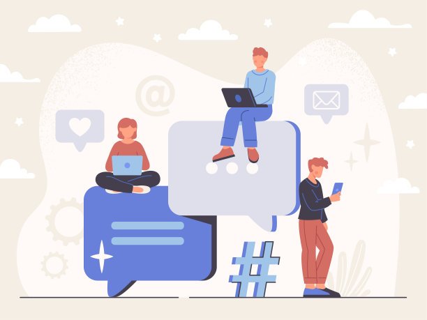 互联网交流和聊天的概念图片下载