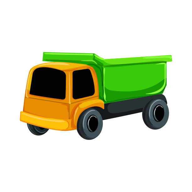 汽车沙玩具卡通矢量插图图片下载