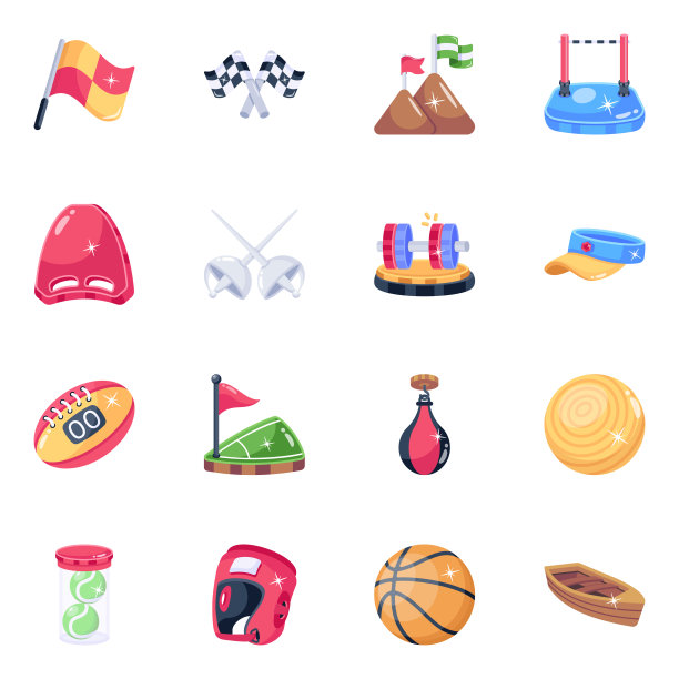 户外游戏的集合平面图标图片下载