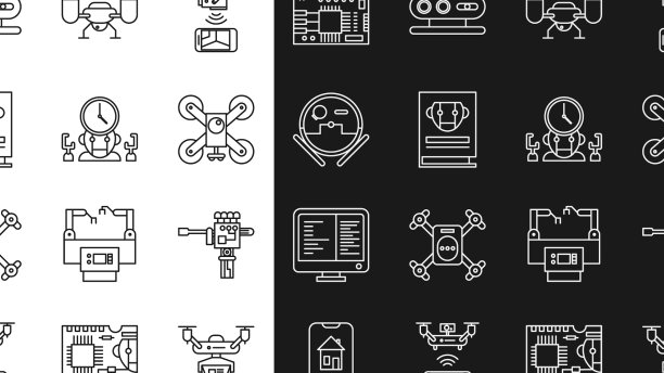 设定线无人机投放概念机械机器人图片下载