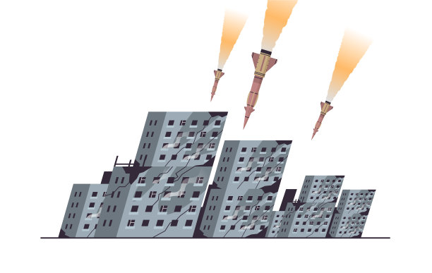 城市破坏环境下破碎的建筑图片下载