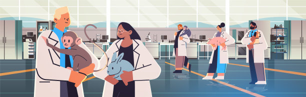 做实验的科学家或兽医工作者图片下载