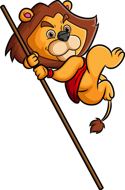 快乐狮作为撑杆跳的专业选手图片下载