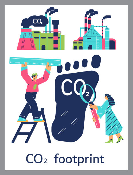 关于碳足迹的垂直横幅或海报图片下载