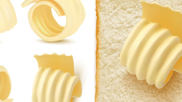 涂了黄油的方形面包片卷起来了图片下载