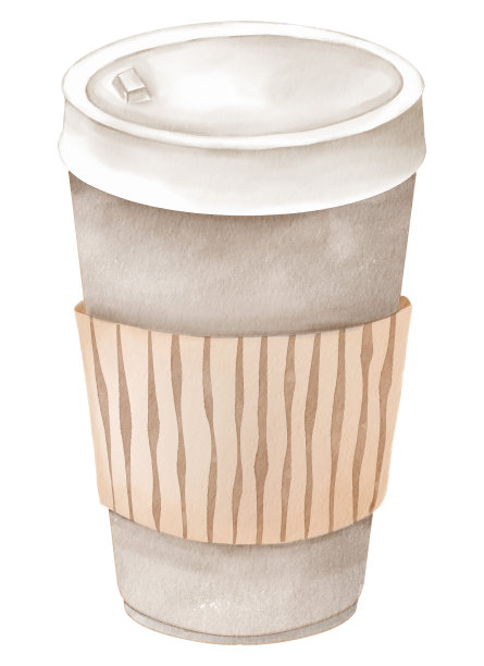 一杯咖啡。水彩风格的一杯咖啡的图像。在白色背景上孤立的插图。图片下载