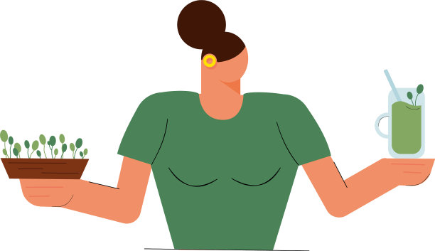 女人拿着微绿色和冰沙图片下载