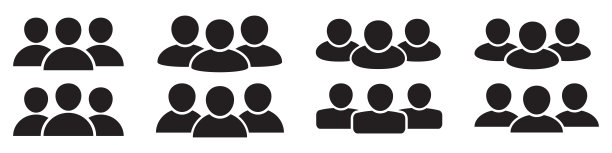 人图标，组图标，矢量插图孤立。图片下载