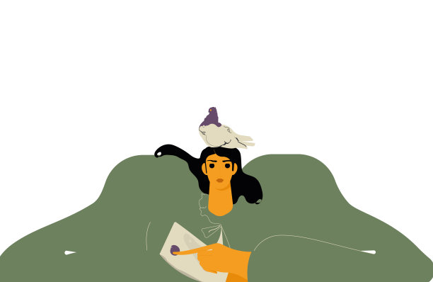 手里拿着一封信的女人。图片下载