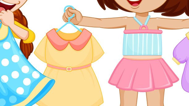 女孩们在试穿新衣服图片下载