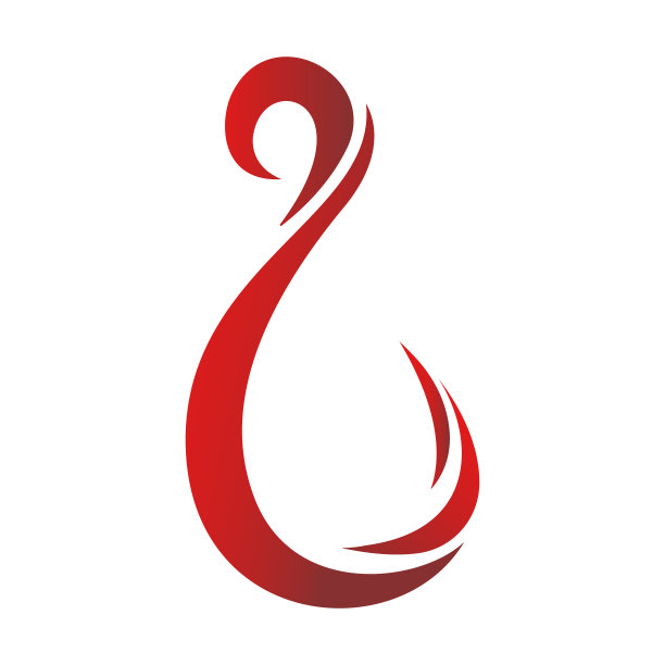 鱼钩或鱼钩标志。渔具矢量图图片下载