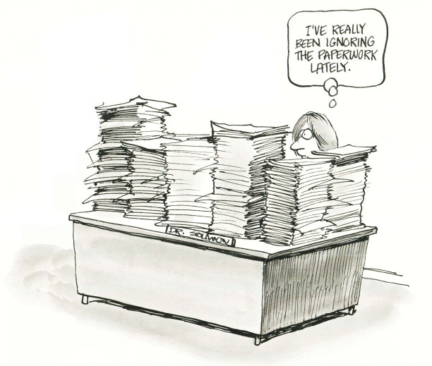 医生已经堆积了大量的文件图片下载