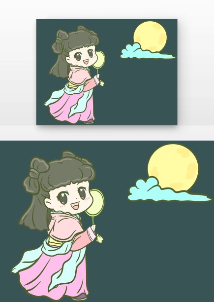 中秋节节日赏月人物图片下载