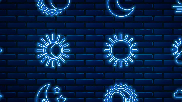 定线日落云天月星辰图片下载