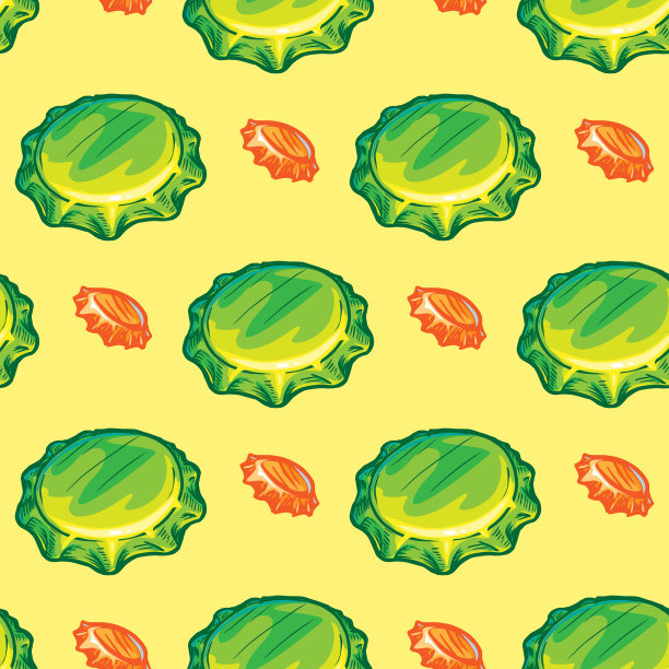 瓶盖无缝图案图片下载