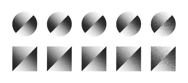 移位的圆形和方形抽象形状集合图片下载