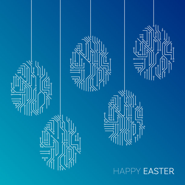 印刷电路板彩蛋复活节快乐图片下载