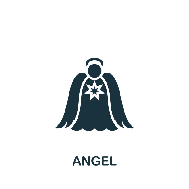 天使图标单色简单的图标模板图片下载