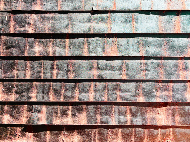 生锈的锡金属墙厂房棚壁仓库装货巷船运集装箱板船码头图片下载