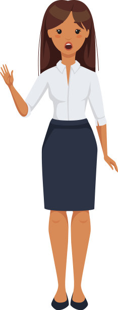 办公室女性角色穿着白色衬衫和图片下载