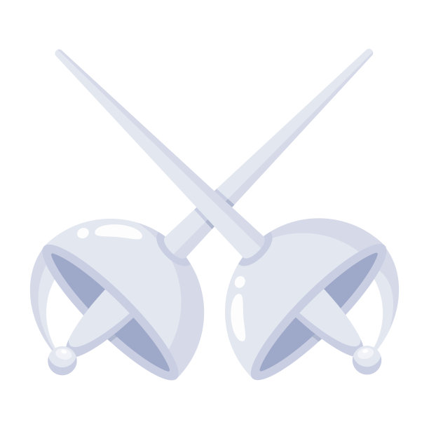 击剑的平面可编辑图标图片下载