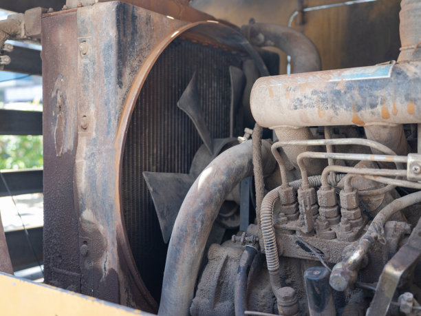 旧拖拉机发动机特写图片下载