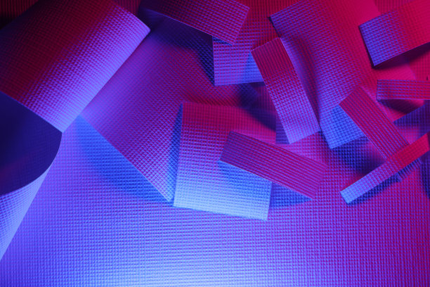 抽象的背景几何形状的纸在霓虹灯下与拷贝空间图片下载