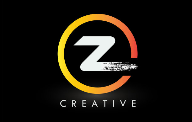 圆形白色z刷字母标志设计图片下载
