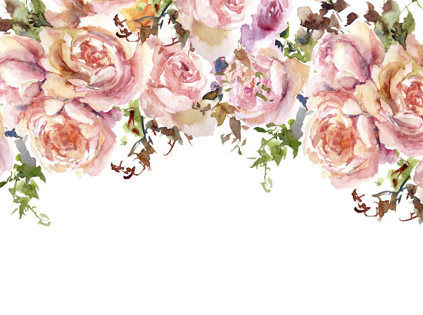 花的框架。水彩粉色手绘花。带野花的贺卡。婚礼邀请的设计。装饰性的角落图片下载