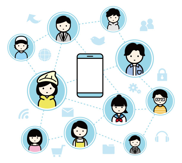 连接通信的矢量插图。图片下载