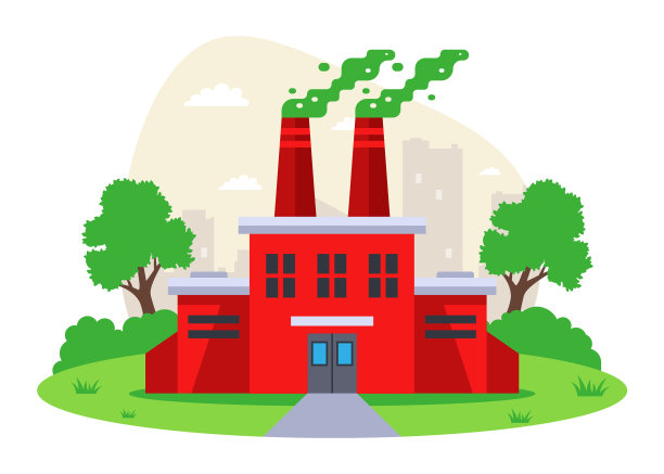 有烟囱的砖厂建筑图片下载