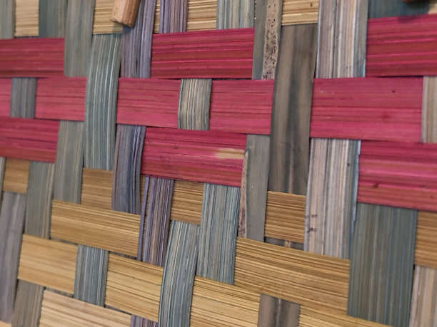 作为手工扇的竹编纹理照片图片下载