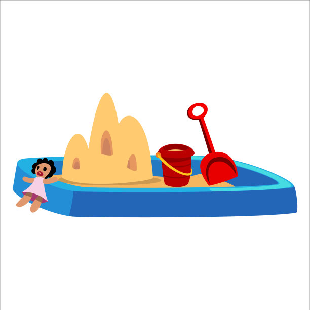 蓝色和黄色的木制儿童沙盒图片下载