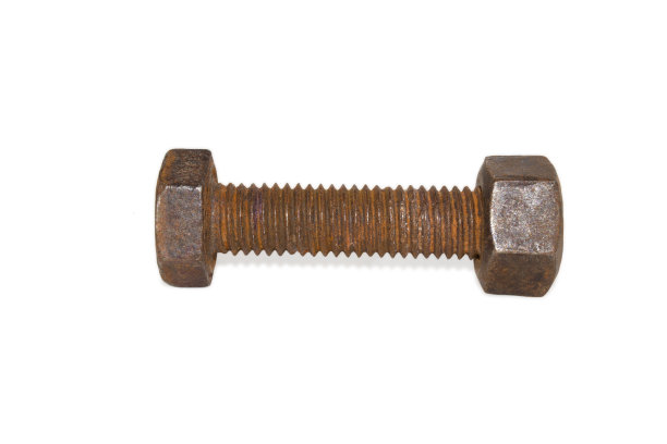 陈旧生锈的螺栓和螺母图片下载