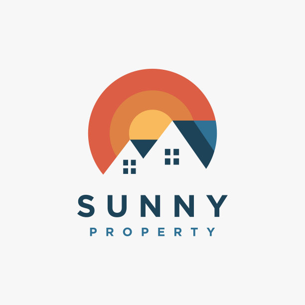 现代彩色房屋物业标志图标图片下载